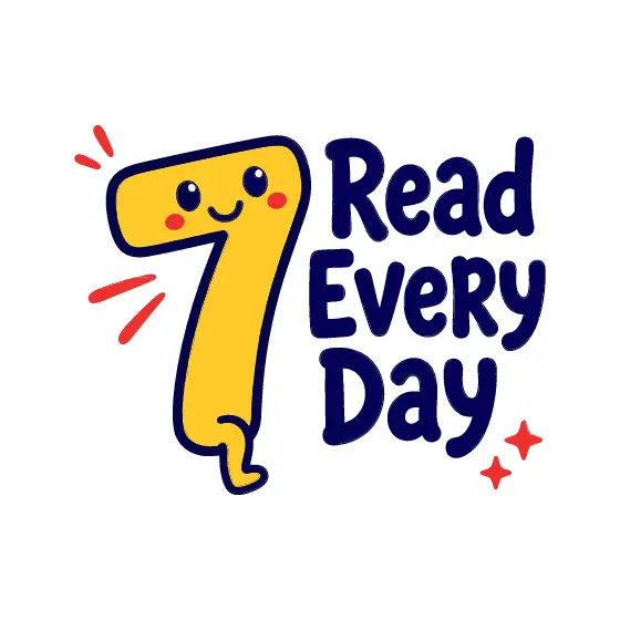 Smiling Yellow Seven Read Every Day