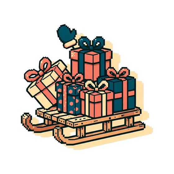 Pixel Sled With Navy and Coral Gifts