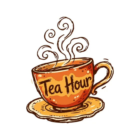 Orange Teacup With Swirling Steam