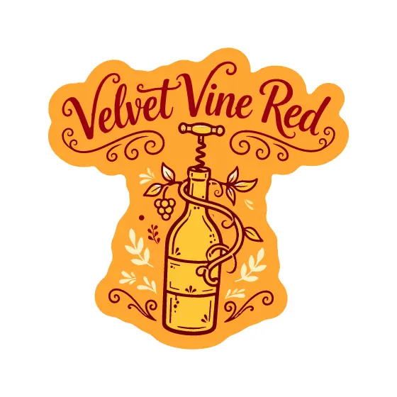 Orange Corkscrew Bottle Sticker With Vine