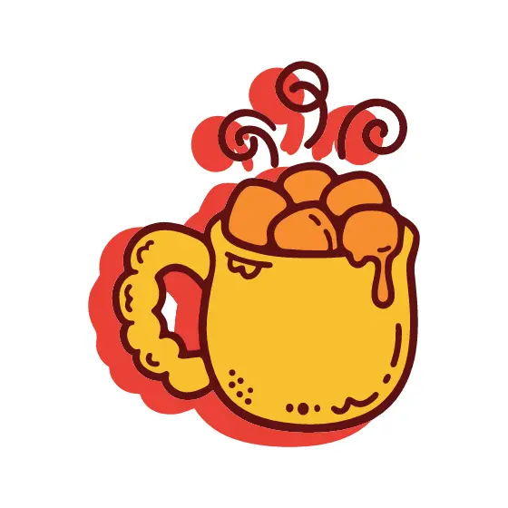 Yellow Mug With Orange Marshmallows