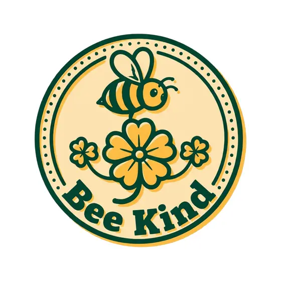 Honeybee Over Clover With Bee Kind
