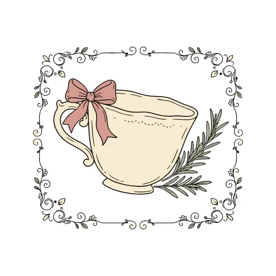 Teacup Tilted Left With Bow
