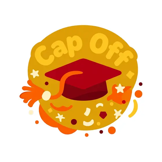 Mustard Cap Off Badge With Red Cap