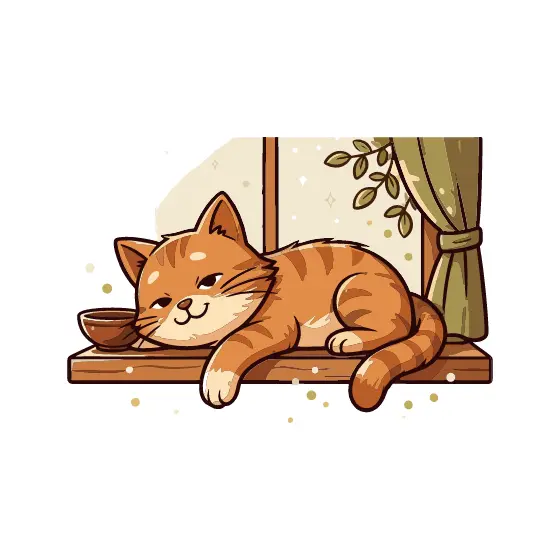 Tabby Cat Resting Head On Paw