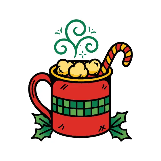 Red Mug With Green Plaid and Holly