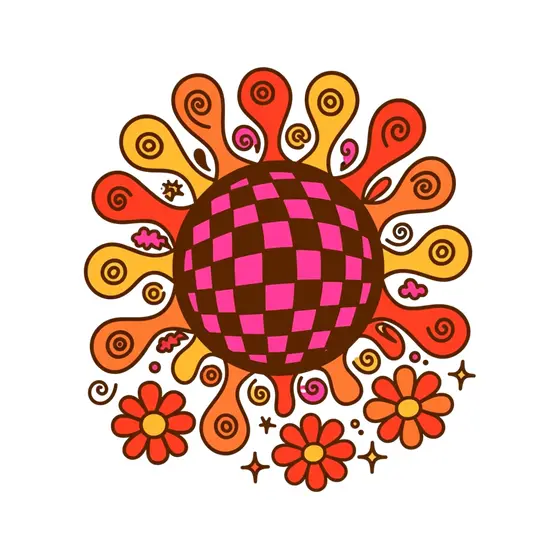 Spiraled Sunburst With Daisy Accents