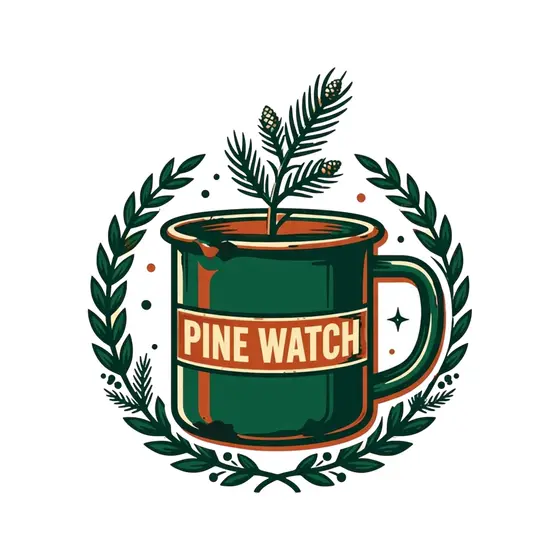 Green Enamel Mug With Pine Watch Band