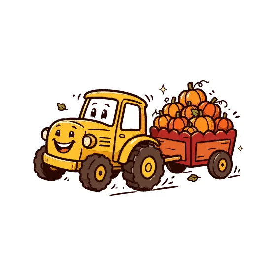 Tractor With Pumpkins Red Wagon Variant