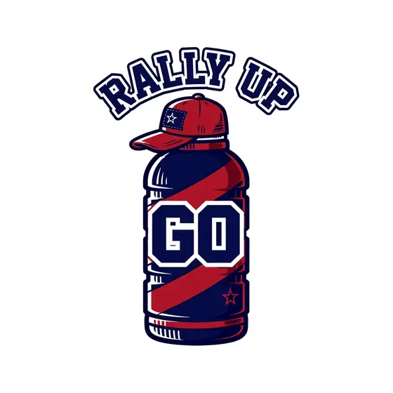 Navy Bottle With Rally Up Text