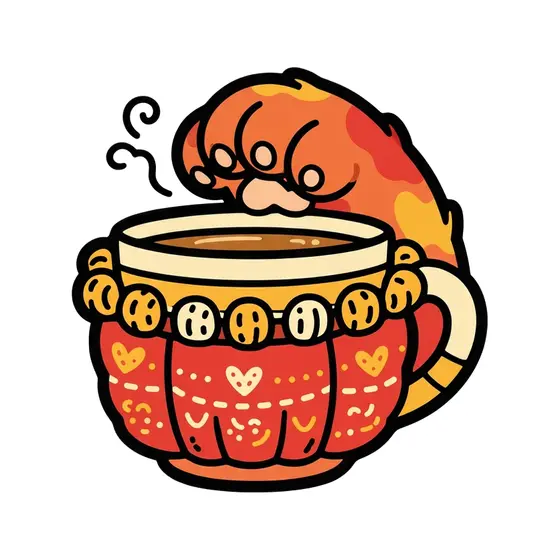 Red Heart Cosy Teacup With Paw