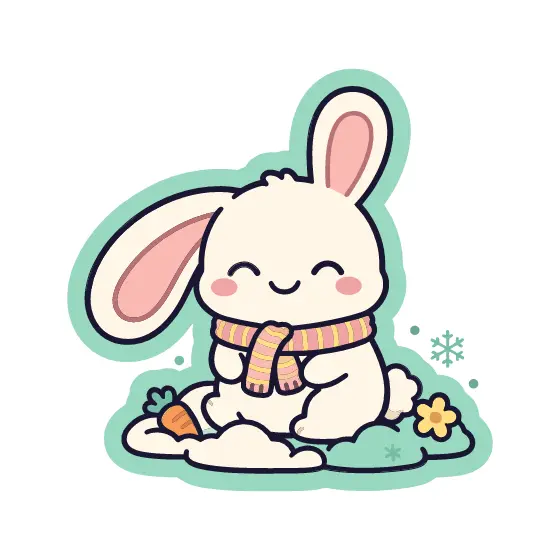 Striped Scarf Bunny With Carrot