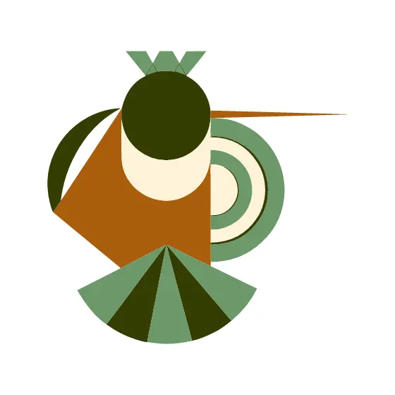 Abstract Hummingbird With Stacked Arc Wings