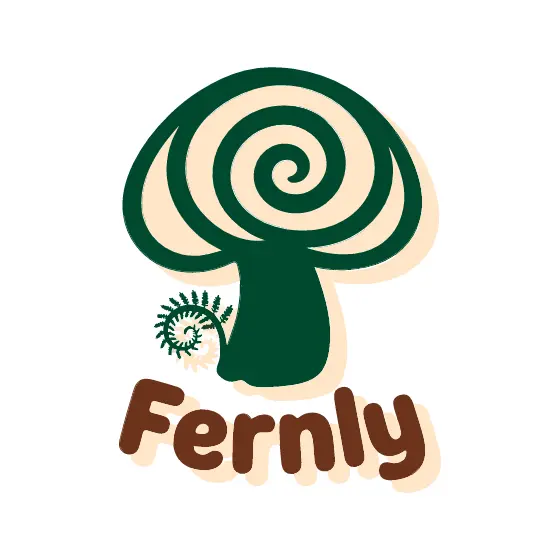 Spiral Mushroom With Fernly Lettering