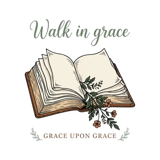 Open Bible With Wildflower Sprig