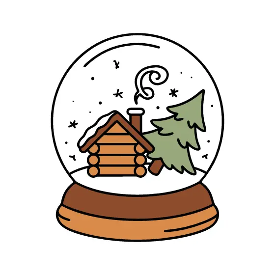 Snow Globe With Cabin and Pine