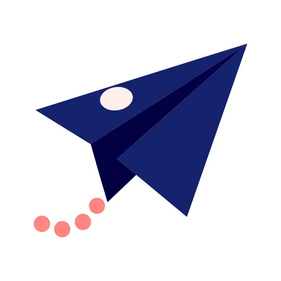 Paper Airplane With Dot Trail