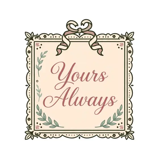 Yours Always Script Keepsake Label