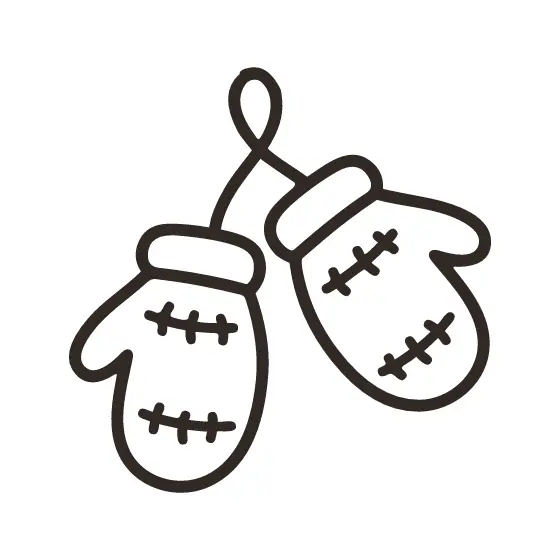 Knit Mittens with Hanging Loop