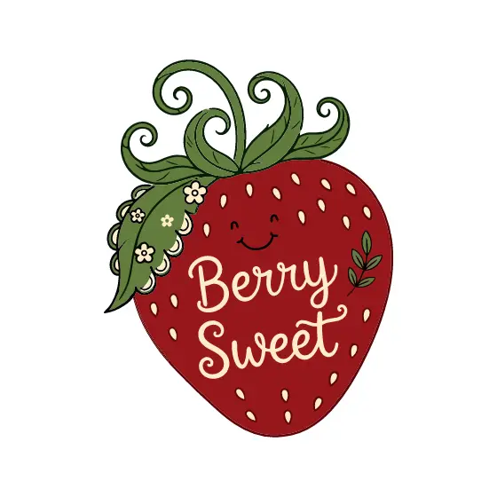 Curly Vine Strawberry With Flower Leaf