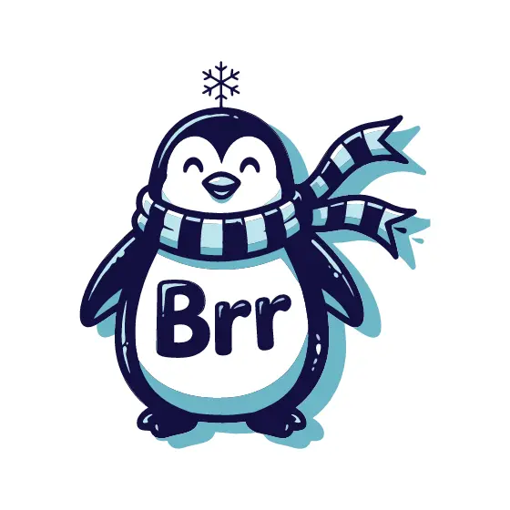Chubby Penguin With Brrr Lettering