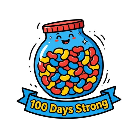 Blue Jar of Jelly Beans
