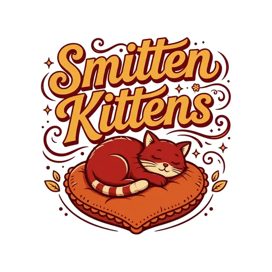 Sleeping Red Cat on Orange Cushion