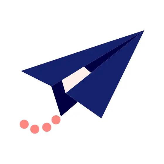 Paper Airplane With Cream Fold Detail