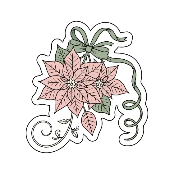Double Poinsettia Bouquet With Tendrils