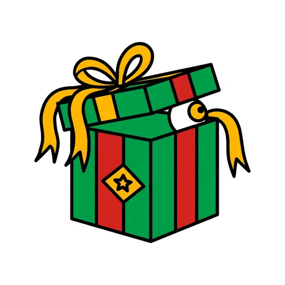 Green Striped Gift Box With Eyeball