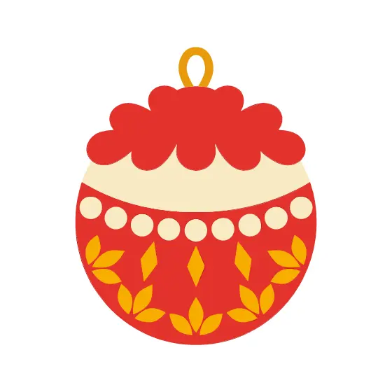 Red Bauble With Cream Dot Band