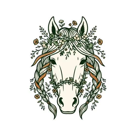 Horse Head With Rust Braids