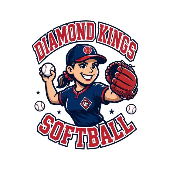 Softball Pitcher Woman With Red Lettering