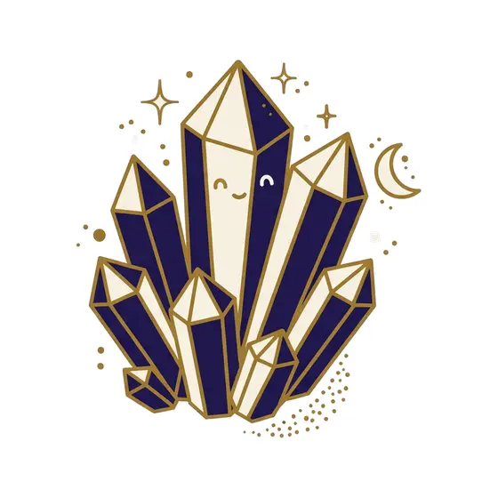 Crystal Cluster With Sleepy Faces