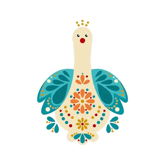Cream Goose With Orange Chest Flower
