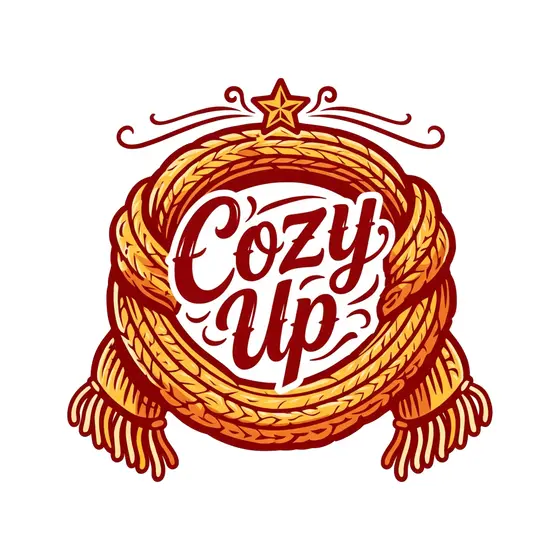 Golden Knit Scarf Ring With Cozy Up