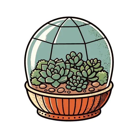 Retro Glass Terrarium With Succulents