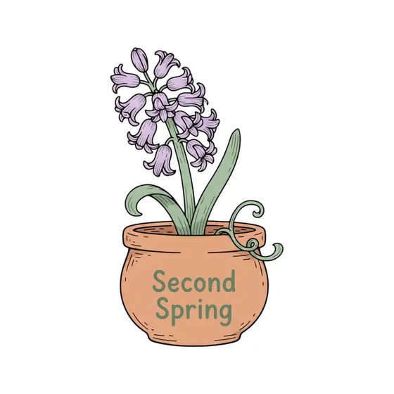Tilted Hyacinth With Curling Leaf Pot