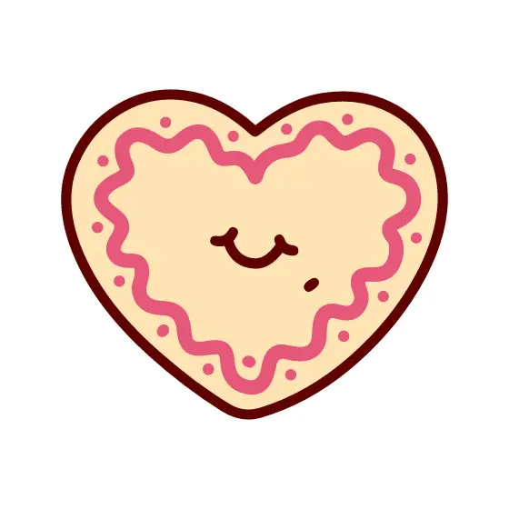 Smiling Heart Cookie With Pink Icing