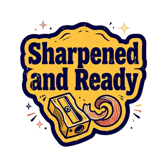 Sharpened and Ready Pencil Sharpener Navy Badge