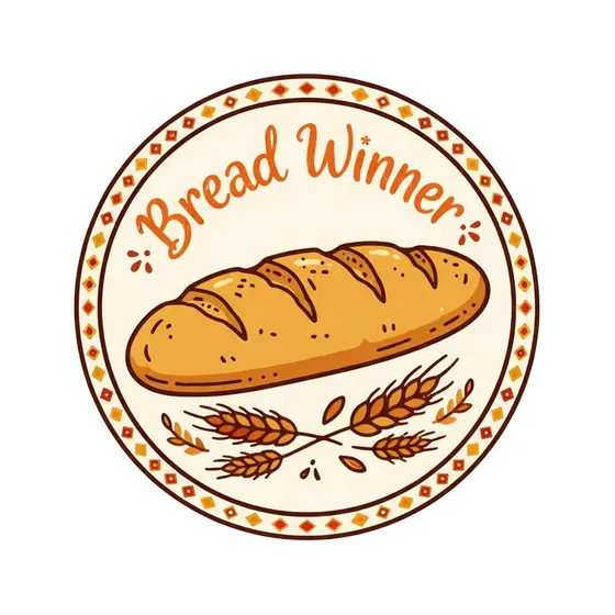 Orange Bread Winner Badge Diamond Border