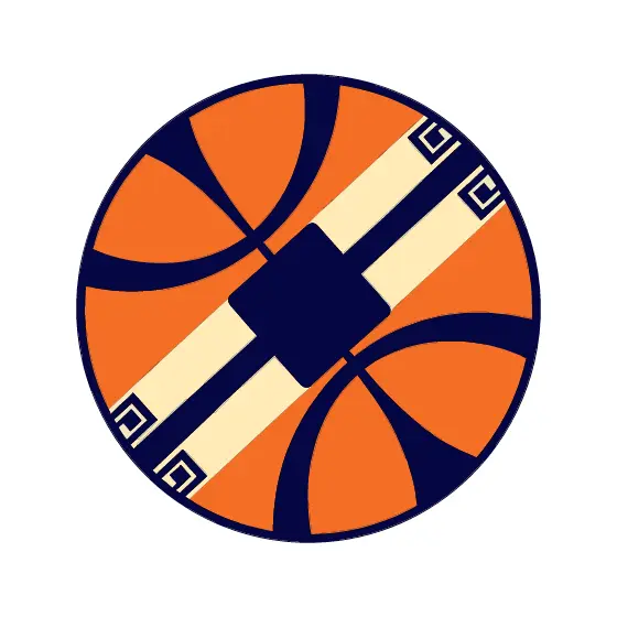 Diagonal Striped Basketball With Greek Key