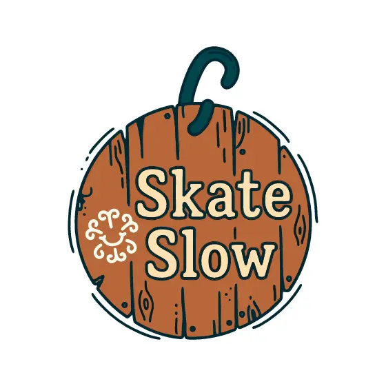 Round Wooden Skate Slow Sign