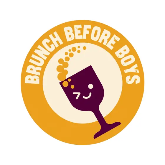Mustard Badge With Plum Wine Glass