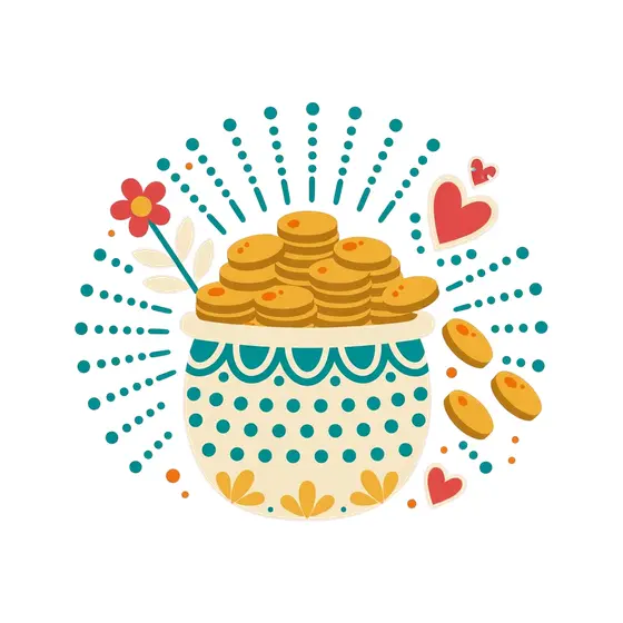 Pot Of Gold With Scalloped Band
