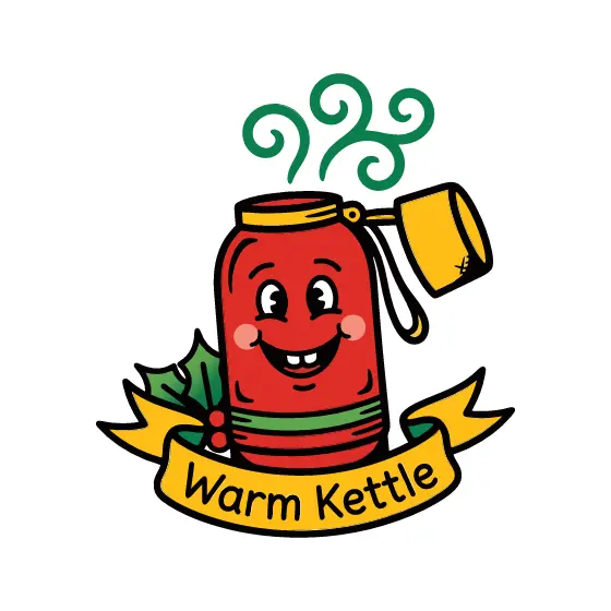 Smiling Red Thermos With Warm Kettle Banner