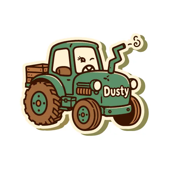 Side-View Tractor With Smiling Driver
