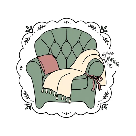 Upright Armchair With Draped Blanket