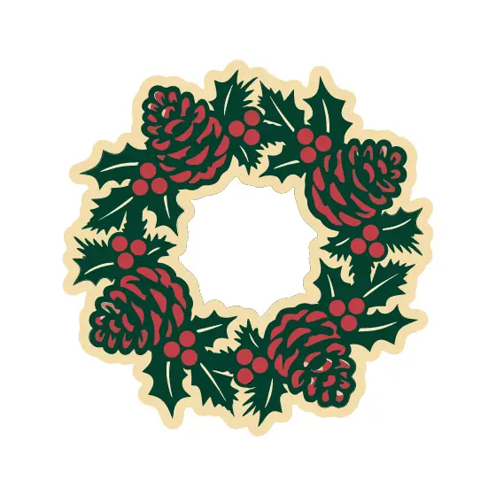 Full Pine Cone Wreath With Berries