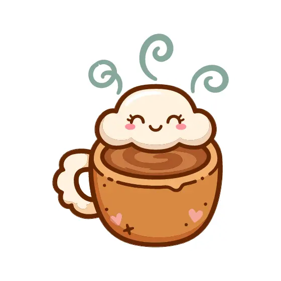 Caramel Mug With Swirling Steam